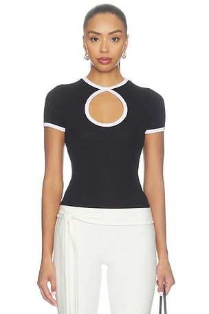 KEONI  SHORTSLEEVE COLORBLOCK KEYHOLE TEE Michael Lauren