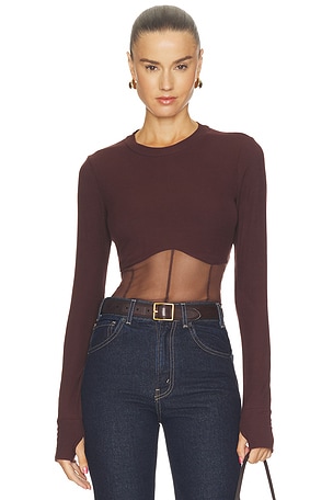 x REVOLVE Danton Rib Mesh Corset Top Michael Lauren