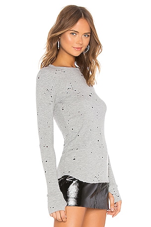 Michael Lauren Mathis Long Sleeve Tee in Gray