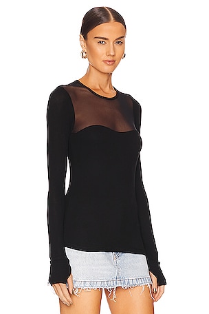 Michael Lauren Oslo Mesh Top in Black