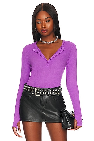 Mauve Purple Velvet Top - Velvet Bodysuit - Long Sleeve Bodysuit