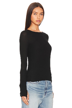 Michael Lauren Sorento Snap Cuff Top in Black