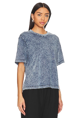 Michael Lauren Hester Acid Wash Crop Top in Blue