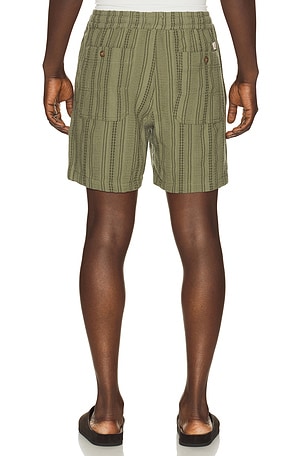 Marine Layer 6 Saturday Dobby Stripe Short in Olive