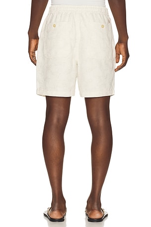 Marine Layer 6 Saturday Jacquard Linen Short in Cream