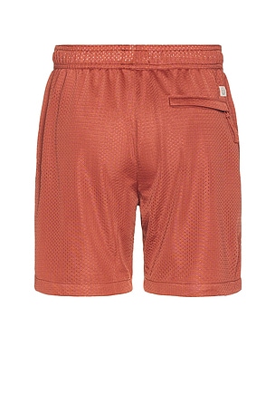 Marine Layer Side Stripe Mesh Short in Burnt Orange