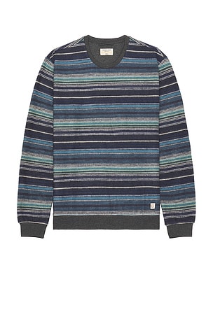 Signature Fleece Out Stripe Crewneck Sweatshirt Marine Layer