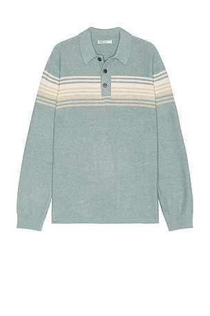 Ellias Chest Stripe Sweater Polo Marine Layer