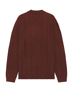 Marine Layer Button Down Sweater in Burgundy