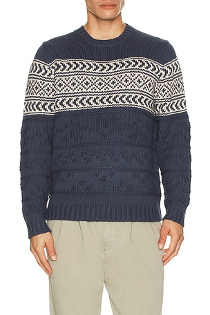 Textured Fair Isle Sweater Marine Layer