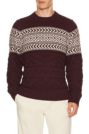 Textured Fair Isle Sweater Marine Layer