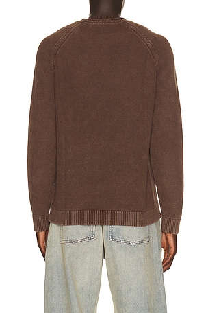 Marine Layer Garment Dye Roll Neck Sweater in Brown