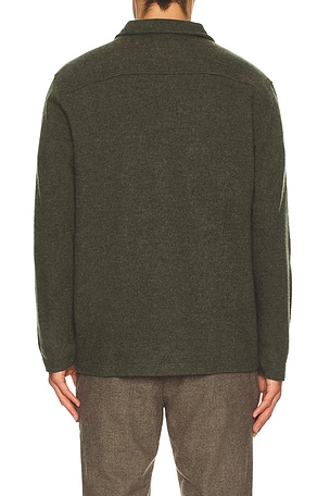 Marine Layer Boiled Wool Overshirt in Olive. Size XL/1X. Also