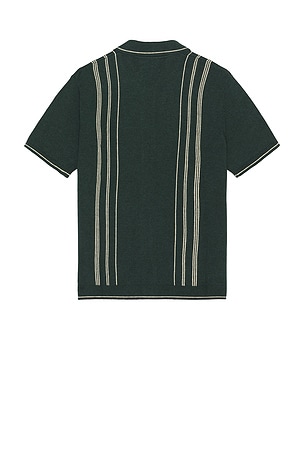 Marine Layer Varsity Sweater Button Down in Green