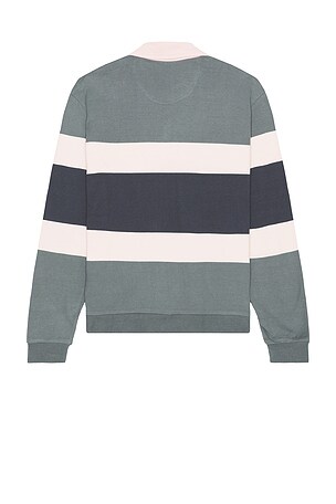 Marine Layer Sueded Rugby Polo in Blue