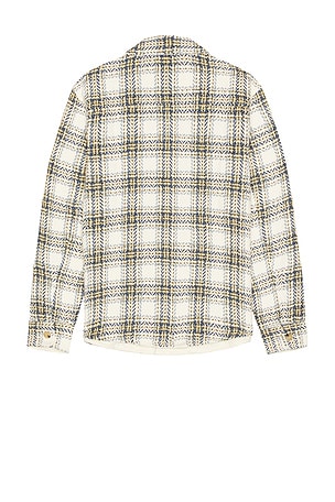 Marine Layer Max Herringbone Overshirt in Cream