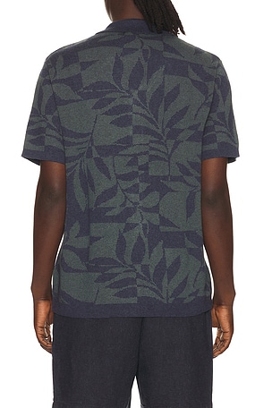 Marine Layer Ethan Sweater Button Down Shirt in Navy