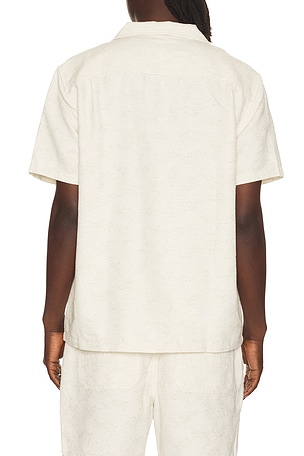 Marine Layer Jacquard Resort Shirt in Brown