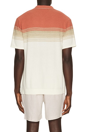 Marine Layer Greyson Knitted Polo in Cream