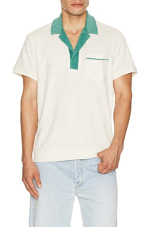 Emilio Vintage Terry Polo Shirt Marine Layer