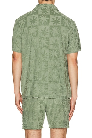 Marine Layer Rico Terry Resort Shirt in Green