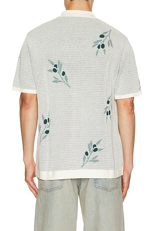 Marine Layer Olivo Resort Knitted Shirt in White