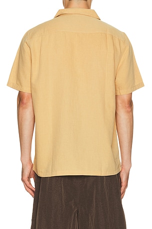 Marine Layer Sol Embroidered Resort Shirt in Orange. Size L. Also