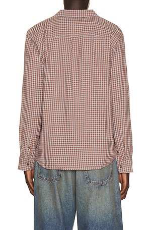 Marine Layer Classic Stretch Selvage Shirt in Burgundy
