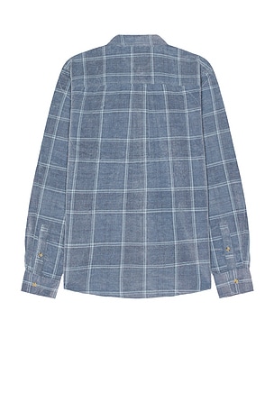 Marine Layer Lightweight Plaid Cord Shirt in Blue