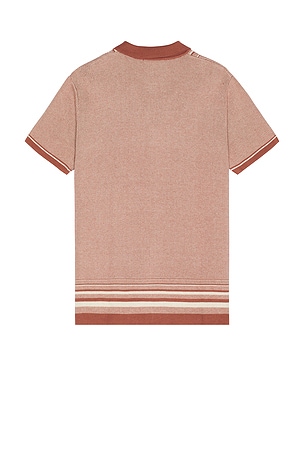 Marine Layer Ethan Sweater Button Down Shirt in Brick