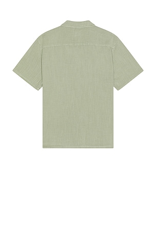 Marine Layer Embroidered Resort Short Sleeve Shirt in Sage