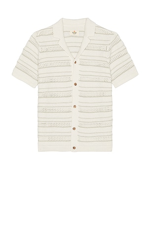 Open Knit Sweater Button Down Shirt Marine Layer