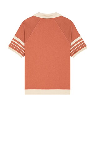 Marine Layer Varsity Rib Polo in Coral