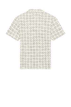 Marine Layer Archive Cam Jacquard Resort Shirt in Beige