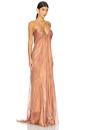 Maria Lucia Hohan Raisa Gown in Metallic Copper