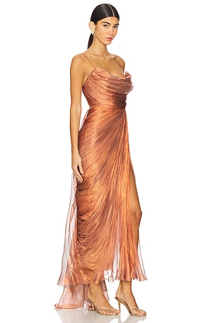 Maria Lucia Hohan Regina Dress in Metallic Bronze