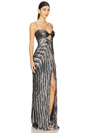 Maria Lucia Hohan Anja Gown in Metallic Silver