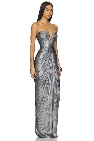 Maria Lucia Hohan x REVOLVE Reina Dress in Metallic Silver