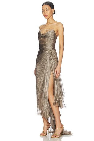 Maria Lucia Hohan Jolie X Dress in Metallic Bronze. Size 40/8. Also