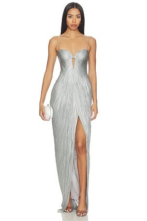 Maria Lucia Hohan Tonia Dress in Metallic Silver