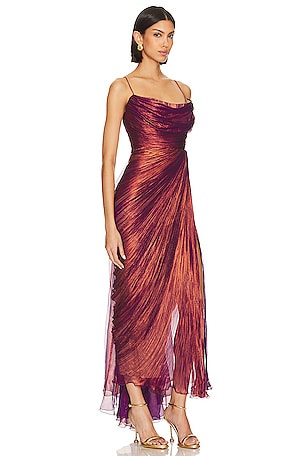 Maria Lucia Hohan Regina Midi Dress in Red,Purple