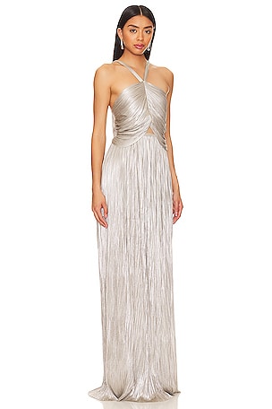 Maria Lucia Hohan Ravisa Gown in Metallic Silver