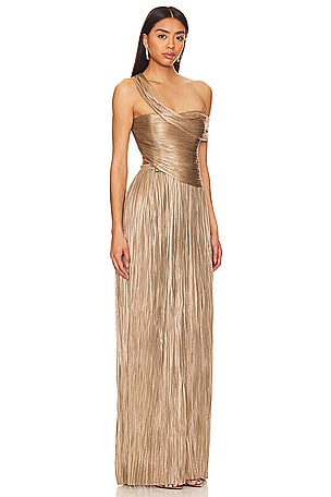 Maria Lucia Hohan Serene Gown in Metallic Bronze