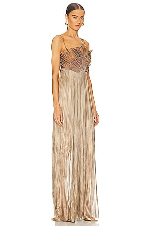Maria Lucia Hohan Mabel Gown in Metallic Bronze