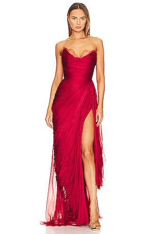 For Love & Lemons X Revolve Bustier Gown in Red