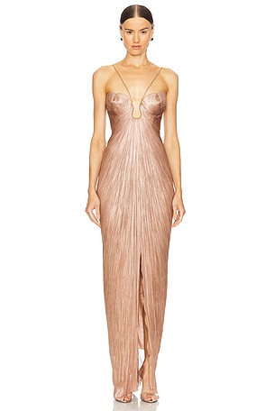 Maria Lucia Hohan Lissandra Dress in Metallic Bronze