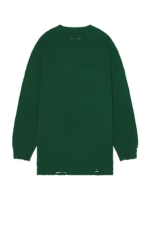 MM6 Maison Margiela Crewneck Sweater in Dark Green