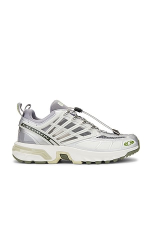 X Salomon Cross Low Sneakers in Sharkskin, Silver, & Sharp Green MM6 Maison Margiela