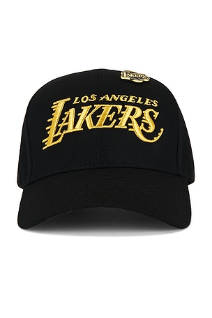 NBA Lakers Pinned Gold Pro Snapback Hat Mitchell & Ness
