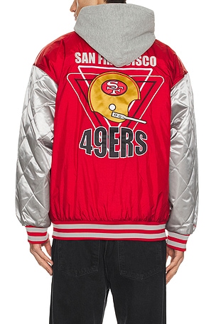 NFL 49ers Diamond Fusion Vintage Logo Button Front Jacket Mitchell & Ness